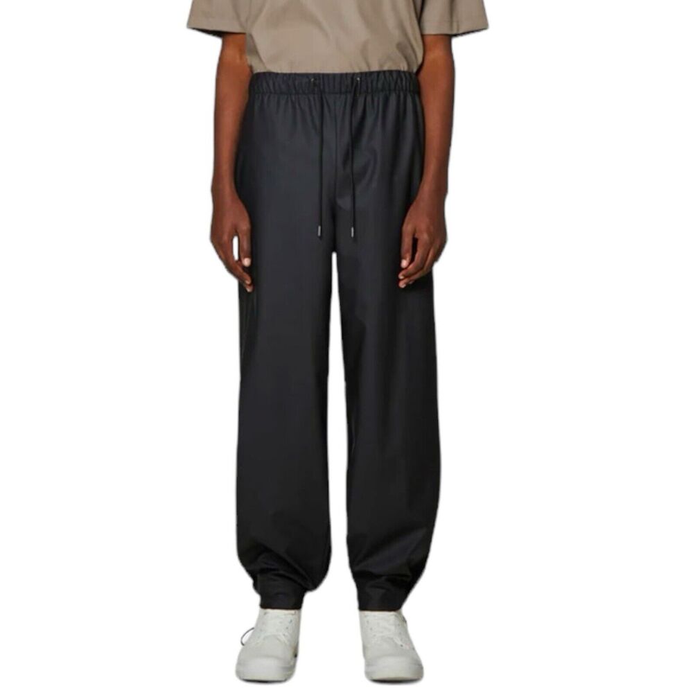 Rains Pants Mens XL Black Wide Leg Pockets Waterproof Adjustable Cuff Pockets